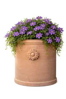 Preview: Schlichter Wandtopf aus Impruneta-Terracotta – zeitlose Eleganz für Garten und Terrasse